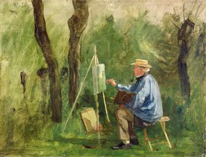 Corot à son chevalet, Crécy-en-Brie, 1874